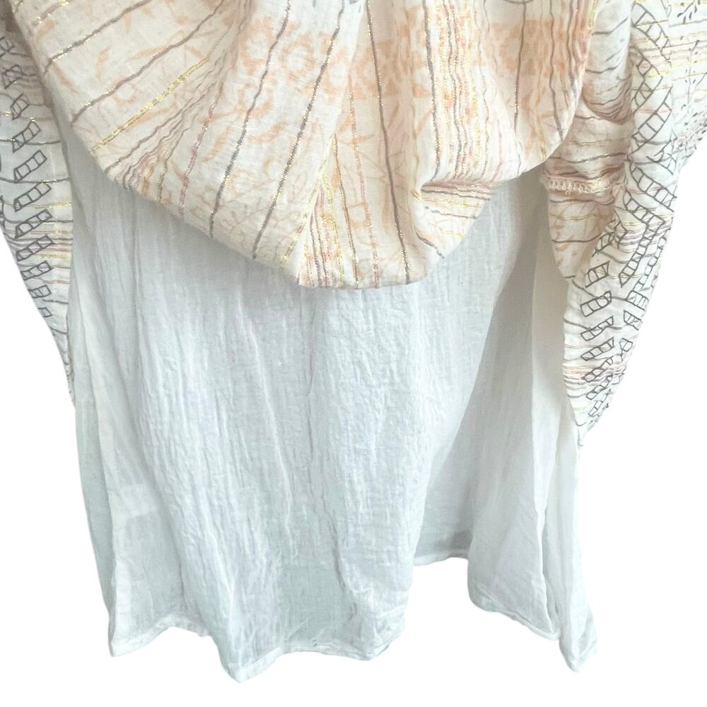 World Market Kaftan Maxi Dress Cream Multicolor Tribal Floral Pattern Size S/M - Picture 9 of 15